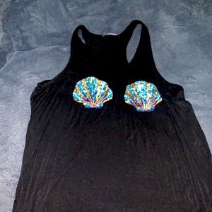 Black Sequins Tank Top